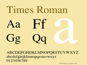Times Roman 001.007 Font Sample