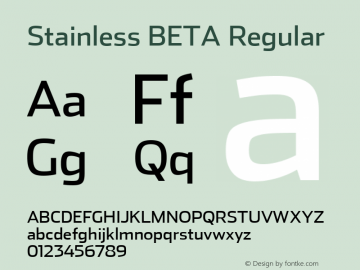 Stainless BETA Regular 001.000 Font Sample