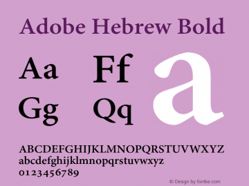 Adobe Hebrew Bold Version 1.01 build 009 Font Sample