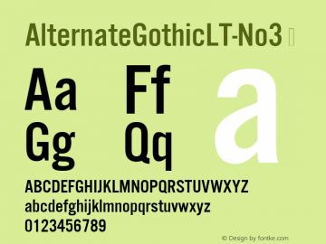 ☞Alternate Gothic LT No3 Version 2.01;com.myfonts.easy.linotype.alternate-gothic-lt.no3.wfkit2.version.3KRP图片样张