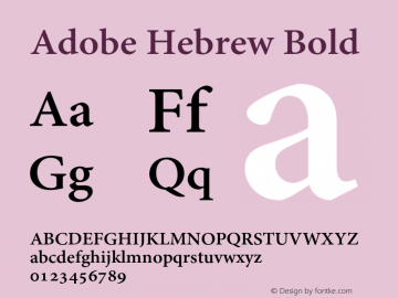 Adobe Hebrew Bold Version 1.030 Font Sample
