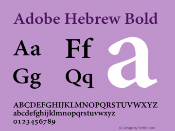 Adobe Hebrew Bold Version 1.031 Font Sample