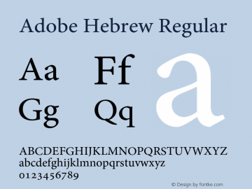 Adobe Hebrew Regular Version 1.031 Font Sample