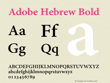 Adobe Hebrew Bold Version 1.037 Font Sample