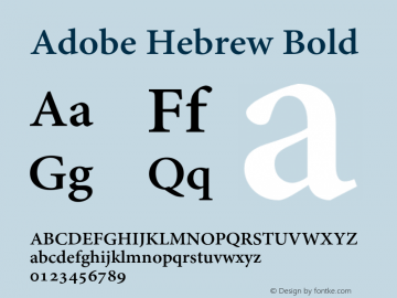 Adobe Hebrew Bold Version 1.062 Font Sample