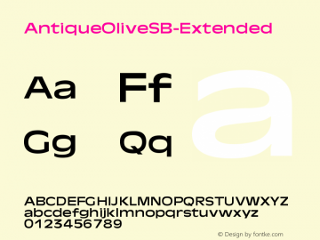 ☞AntiqueOliveSB-Extended OTF 1.000; PS 001.00;Core 1.0.0; ttfautohint (v1.5);com.myfonts.easy.efscangraphic.antique-olive-sb.extended.wfkit2.version.2iYP图片样张