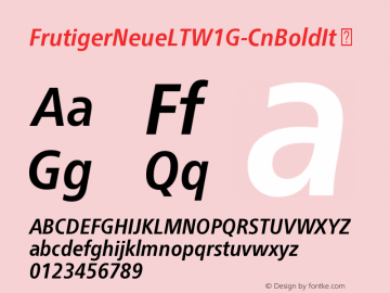 ☞FrutigerNeueLTW1G-CnBoldIt Version 2.000; ttfautohint (v1.5);com.myfonts.easy.linotype.neue-frutiger.w1g-condensed-bold-italic.wfkit2.version.48Vy图片样张