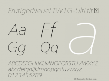 ☞FrutigerNeueLTW1G-UltLtIt Version 2.000; ttfautohint (v1.5);com.myfonts.easy.linotype.neue-frutiger.w1g-ultralight-italic.wfkit2.version.49gH图片样张