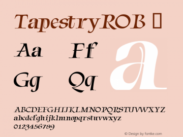 ☞TapestryROB Macromedia Fontographer 4.1.5 12/7/04;com.myfonts.easy.typesetit.tapestry.regular.wfkit2.version.2jKj图片样张