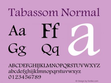 Tabassom Normal Version 1.00.77 Font Sample