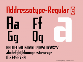 ☞Addressotype Version 2.008;PS 002.008;hotconv 1.0.70;makeotf.lib2.5.58329;com.myfonts.easy.midwest-type.addressotype.regular.wfkit2.version.4kcT图片样张