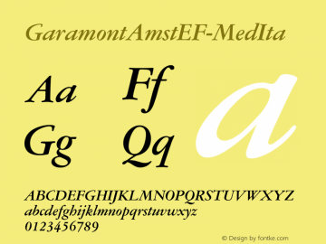 ☞GaramontAmstEF-MedIta OTF 1.000; PS 001.00;Core 1.0.0;com.myfonts.ef.garamont-amsterdam.med-ita.wfkit2.3iLn图片样张