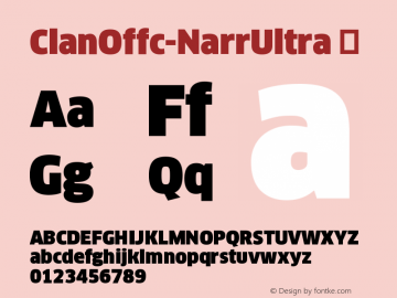 ☞Clan Offc Narrow Ultra Version 7.504; 2010; Build 1020; ttfautohint (v1.5);com.myfonts.easy.fontfont.clan.offc-narrow-ultra.wfkit2.version.3Ynz图片样张