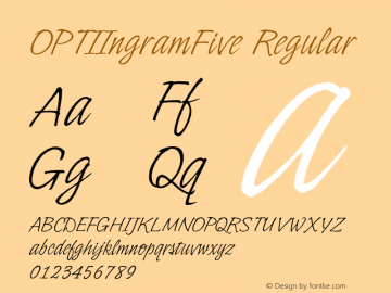 OPTIIngramFive Regular 001.000 Font Sample