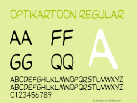 OPTIKartoon Regular Version 001.000 Font Sample