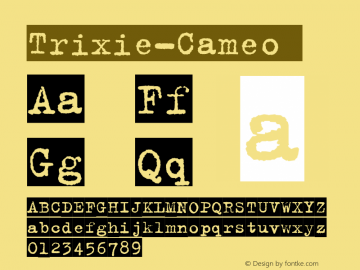 ☞Trixie-Cameo Version 4.460 1991;com.myfonts.easy.fontfont.ff-trixie.cameo.wfkit2.version.37yH图片样张