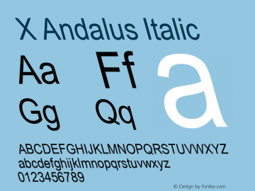 X Andalus Italic Version 1.8图片样张