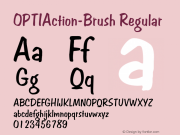 OPTIAction-Brush Regular 001.001 Font Sample