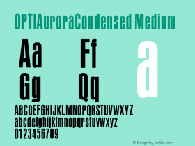 OPTIAuroraCondensed Medium 001.000 Font Sample