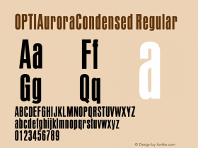 OPTIAuroraCondensed Regular Version 001.000 Font Sample