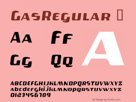 ☞GasRegular Macromedia Fontographer 4.1.5 6/3/02;com.myfonts.easy.t26.gas.regular.wfkit2.version.DFs图片样张