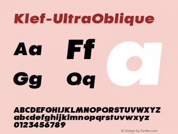 ☞Klef-UltraOblique Version 1.000;com.myfonts.easy.talbot.klef.ultra-oblique.wfkit2.version.4dkY图片样张