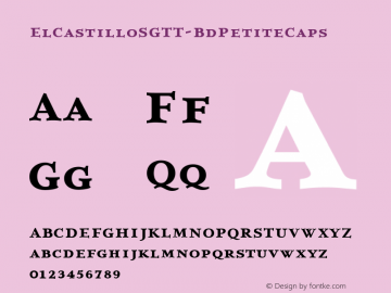 ☞ElCastilloSGTT-BdPetiteCaps Version 2.600 2008;com.myfonts.easy.spiecegraphics.el-castillo-sg.bold-petite-caps.wfkit2.version.33H8图片样张