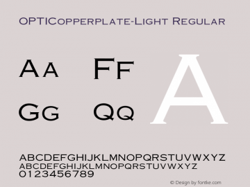 OPTICopperplate-Light Regular 001.001 Font Sample
