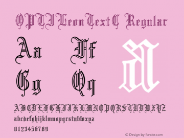 OPTILeonTextC Regular 001.000 Font Sample