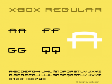 Xbox Regular 1.0  1/11/02 Font Sample