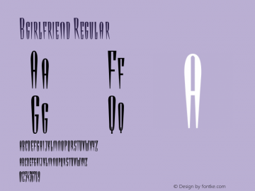 Bgirlfriend Regular Version 001.000 Font Sample