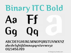 Binary ITC Bold Version 001.001 Font Sample