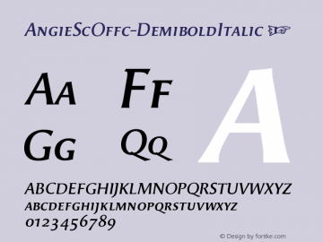 ☞Angie SC Offc Demibold Italic Version 7.504; 2010; Build 1003; ttfautohint (v1.5);com.myfonts.easy.fontfont.ff-angie.offc-demi-bold-italic-sc.wfkit2.version.3Y8Y图片样张
