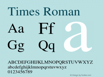 Times Roman 001.007 Font Sample