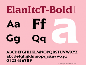 ☞ElanItcT Bold Version 001.005; ttfautohint (v1.5);com.myfonts.easy.urw.itc-elan.bold.wfkit2.version.3pP图片样张