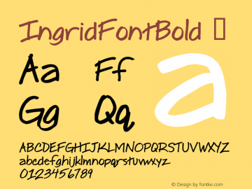 ☞Ingrid Font Bold Macromedia Fontographer 4.1.5 3/25/02;com.myfonts.enrich.ingrid-font.bold.wfkit2.yoE图片样张