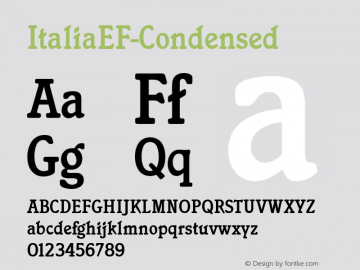 ☞ItaliaEF-Condensed Version 001.000 ;com.myfonts.easy.ef.itc-italia.italia-ef-condensed.wfkit2.version.mRC图片样张