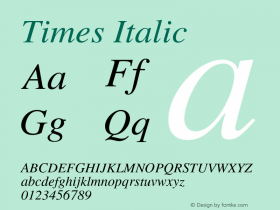 Times Italic 001.007 Font Sample