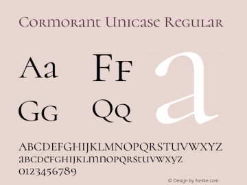 Cormorant Unicase Regular Version 1.000;PS 001.000;hotconv 1.0.70;makeotf.lib2.5.58329图片样张