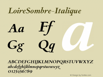 ☞LoireSombre-Italique Version 001.000 ;com.myfonts.easy.mti.loire.sombre-italique.wfkit2.version.sL9图片样张