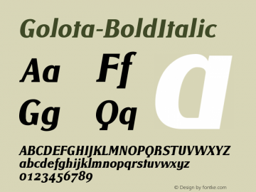 ☞Golota-BoldItalic Version 001.000 ; ttfautohint (v1.5);com.myfonts.easy.mti.golota.bold-italic.wfkit2.version.sQd图片样张
