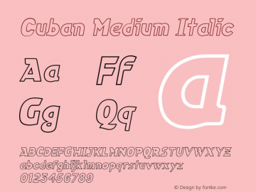 Cuban Medium Italic Version 001.000 Font Sample
