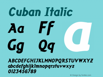 Cuban Italic Version 001.000图片样张