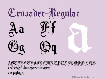 ☞Crusader-Regular Version 001.000 ; ttfautohint (v1.5);com.myfonts.easy.mti.crusader.regular.wfkit2.version.t71图片样张