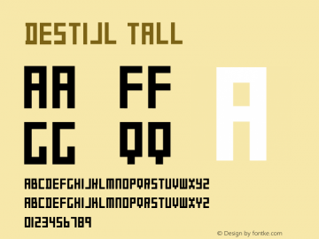 DeStijl Tall Altsys Fontographer 4.1 8/17/95 Font Sample