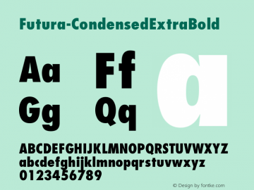 ☞Futura Condensed Extra Bold Version 001.003 ; ttfautohint (v1.5);com.myfonts.easy.mti.futura.condensed-extra-bold.wfkit2.version.tgZ图片样张