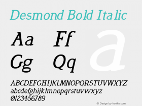 Desmond Bold Italic 001.000 Font Sample