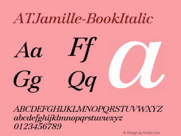 ☞AT Jamille Book Italic Version 001.000 ;com.myfonts.easy.mti.atjamille.at-jamille-book-italic.wfkit2.version.ttP图片样张