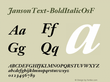 ☞Janson Text 76 Bold Italic Oldstyle Figures Version 001.000 ; ttfautohint (v1.5);com.myfonts.easy.mti.janson-text.76-bold-italic-oldstyle-figures.wfkit2.version.tuo图片样张