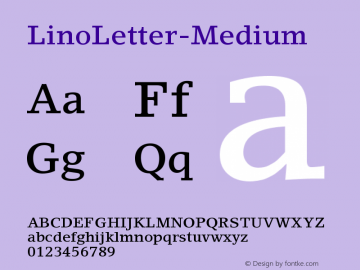 ☞LinoLetter Medium Version 001.000 ; ttfautohint (v1.5);com.myfonts.easy.mti.lino-letter.medium.wfkit2.version.txX图片样张